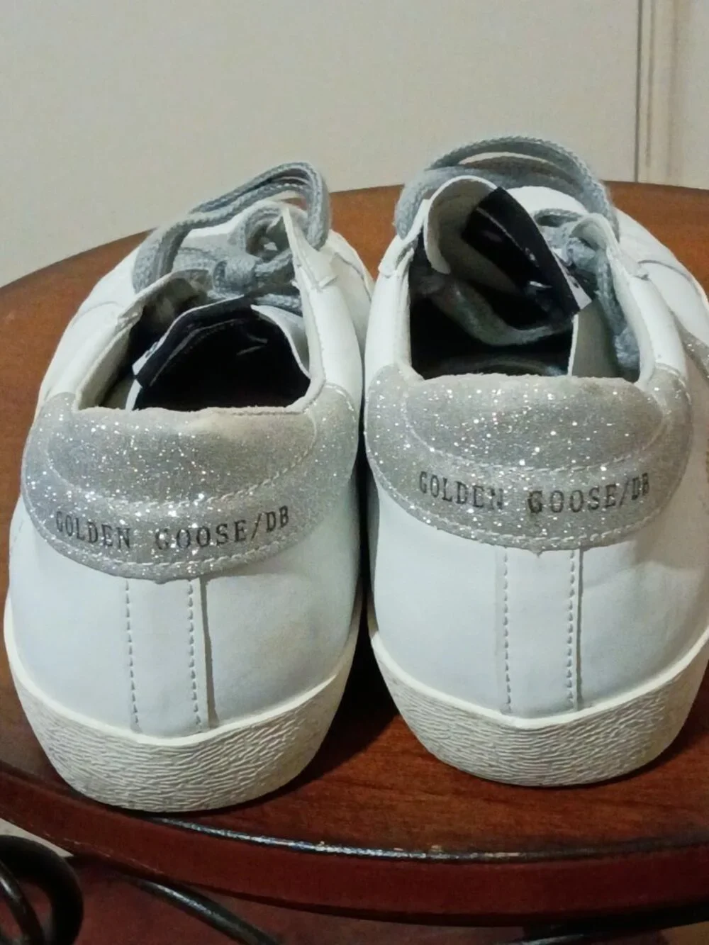 Golden Goose Women's Superstar White Leather Glitter Star Low Top Sneakers 39 - Picture 12 of 15